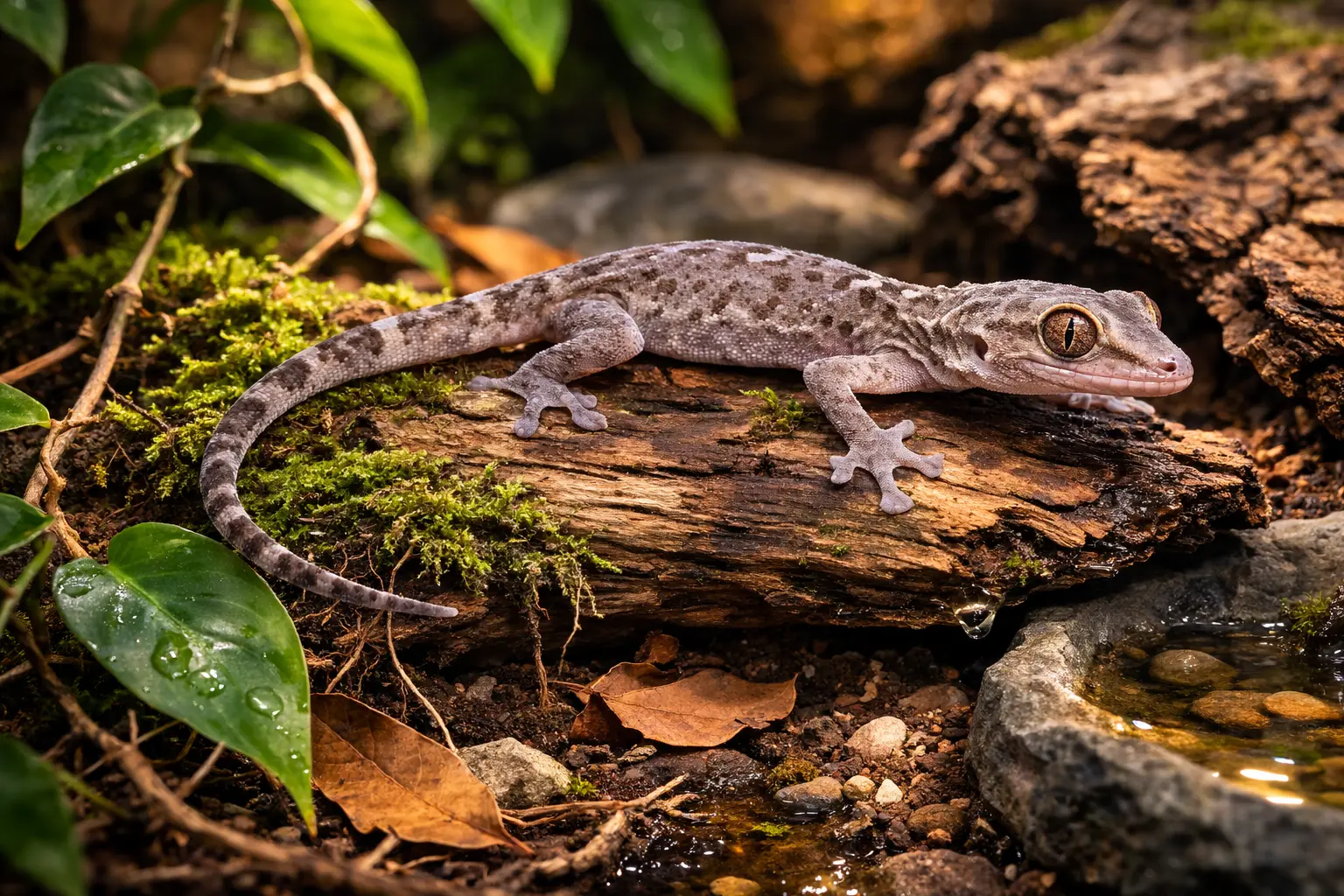 Firetået gekko – Gehyra mutilata – Robust tropisk husgekko med enkel pasning